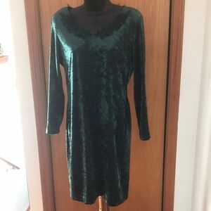 Emerald Green Velvet Dress Vintage Molly Malloy Petite